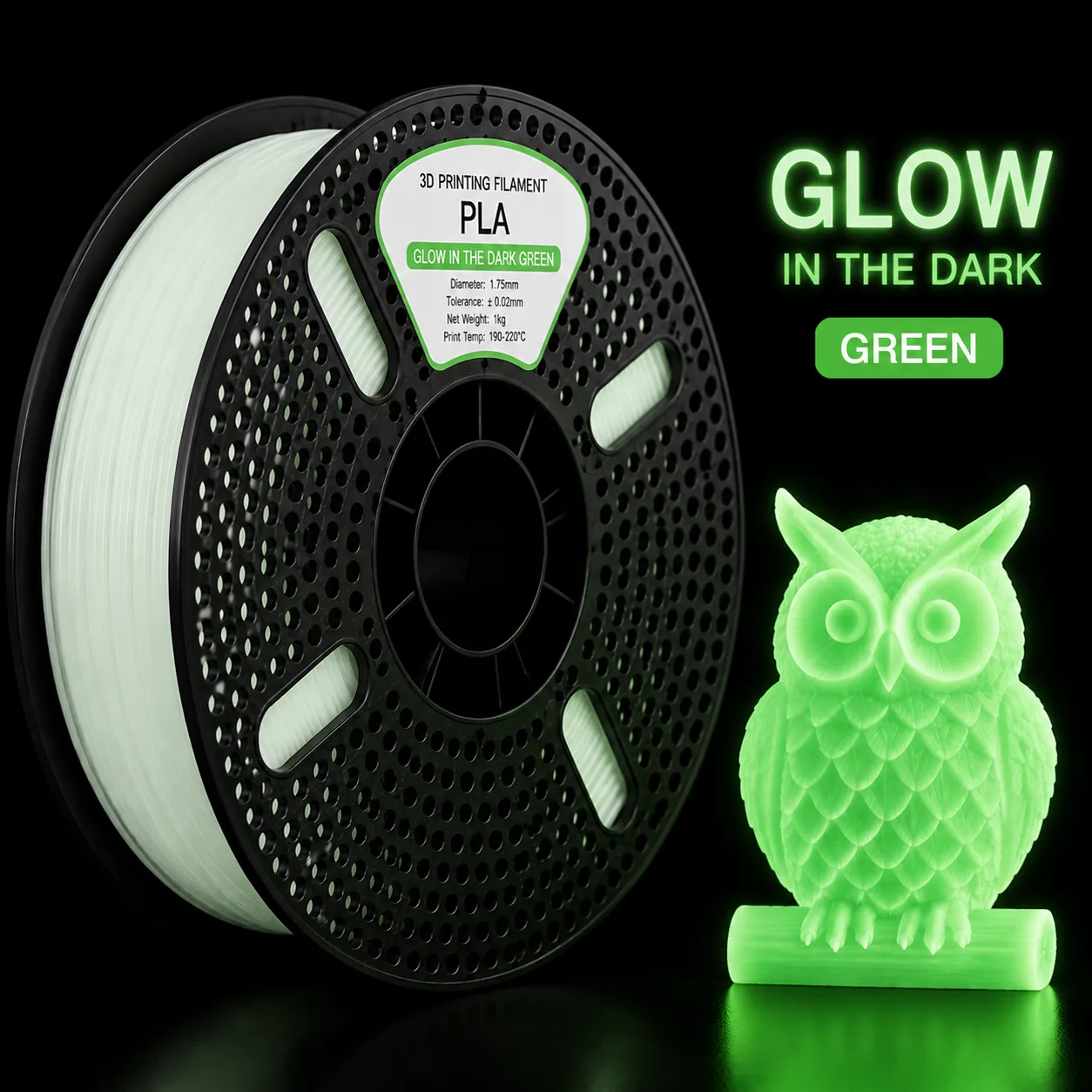 Noray 3D Printer Filament PLA Luminous Light in the Dark 3D Printer Filament Plastic Eco-friendly Glow Filament