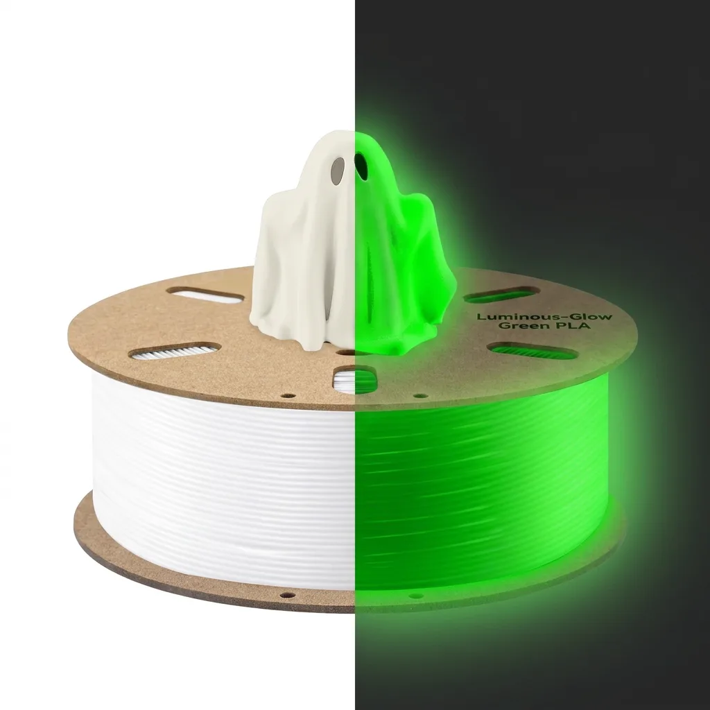 NORAY PLA Glow in the Dark Filament Neatly Cardboard 1.75mm 1Kg Glow Green,Luminous PLA 1.75mm, High Brightness Filament,