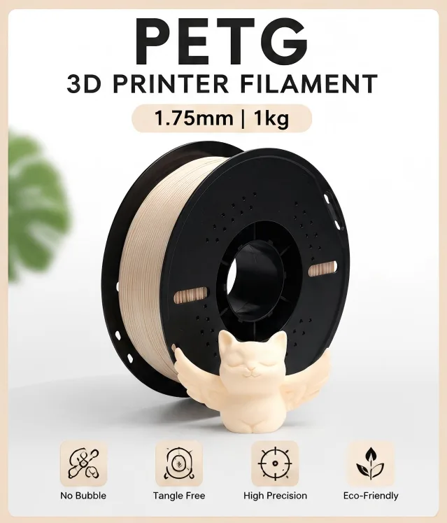 NORAY PETG Filament 1KG Model Making Consistent Extrusion White 1.75mm Stable Smooth Printing Premium FDM 3D Printer