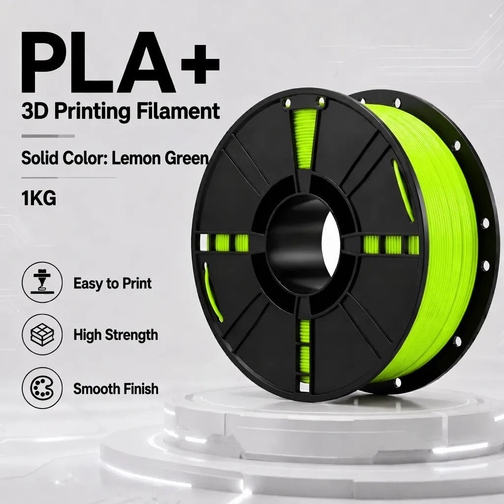 Custom Lemon Green PLA+ Filament 1.75mm OEM ODM PLA Plus 3D Printer Consumables 1kg Private Label Service Moulding