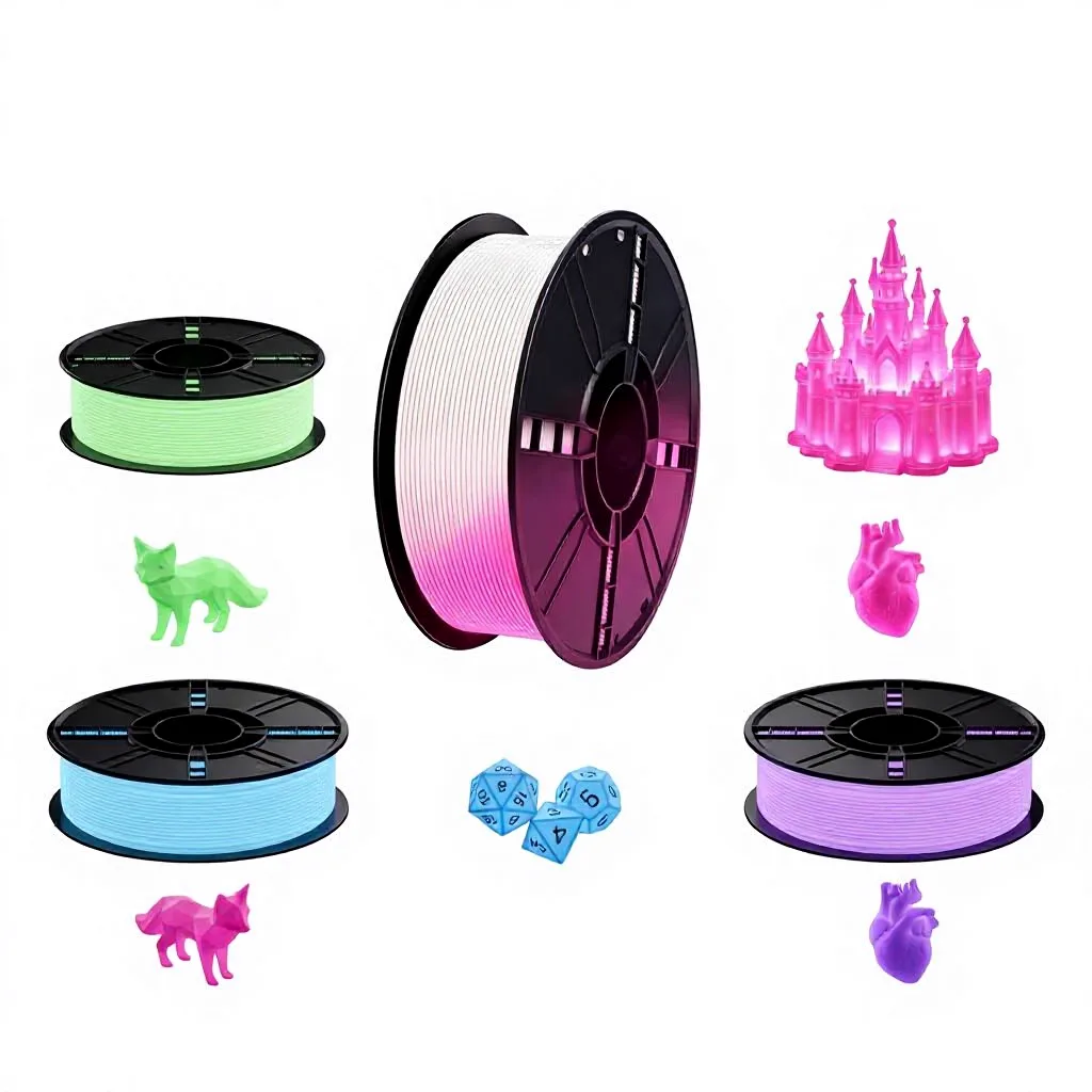 Glow in the Dark PLA Filament 1.75mm 1kg, Luminous 3D Printer Filament, Long Lasting Night Glow, ±0.02mm Accuracy No Clogging