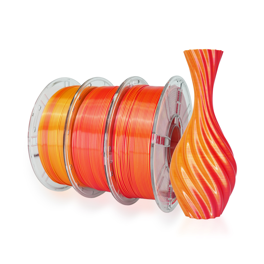 Silk PLA 3D Printer Filament Dual Color Low Shrinkage Odorless Easy to Print 1.75mm/2.85mm/3.5mm 1kg