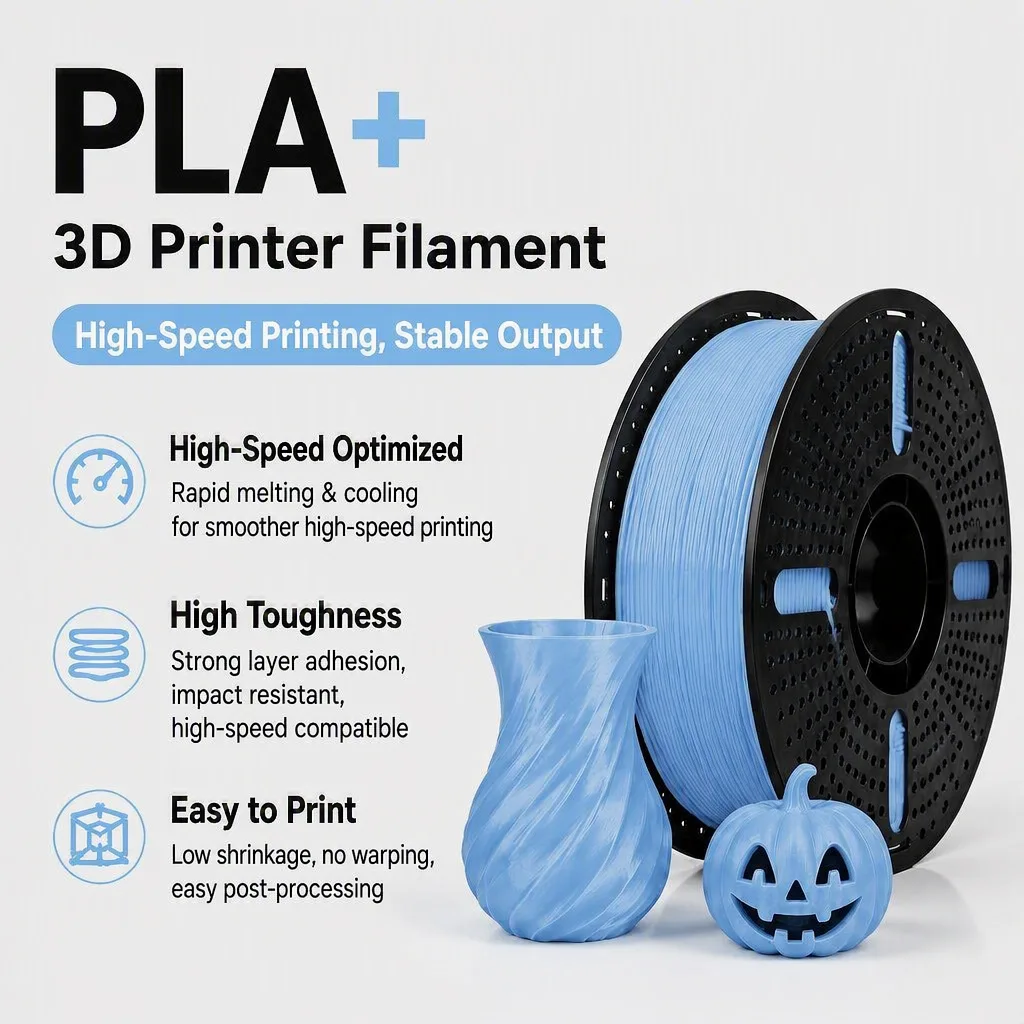 3D Printing Filament PLA+ 1.75mm ±0.02mm Good Price High Toughness Filament 1kg Spool for FDM 3D Printer Rapid Printing
