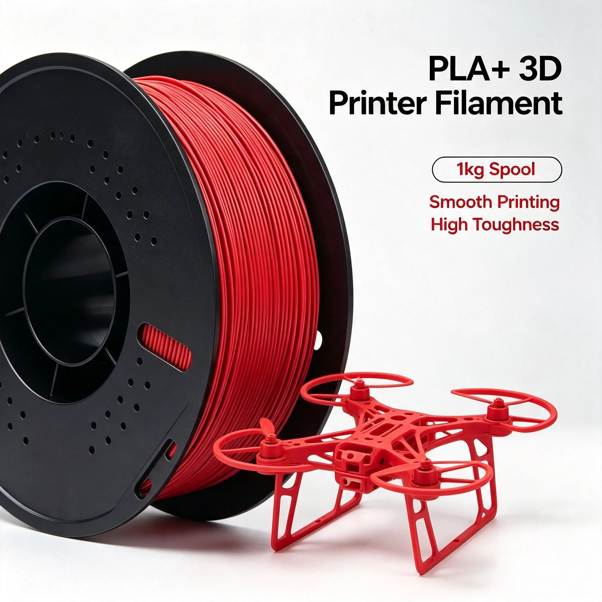 High Toughness PLA+ 3D Printer Filament 1.75mm FDM  3D Printer PLA PRO Filament 1kg 0.02mm Dimensional Accuracy Clog Free Spool