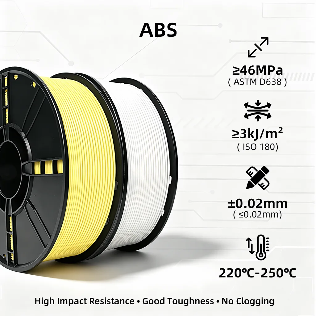 3D Printing Filament ABS/ABS+ASA 1.75mm High Precision 1KG Filamentos Standard ABS ASA Filament for FDM