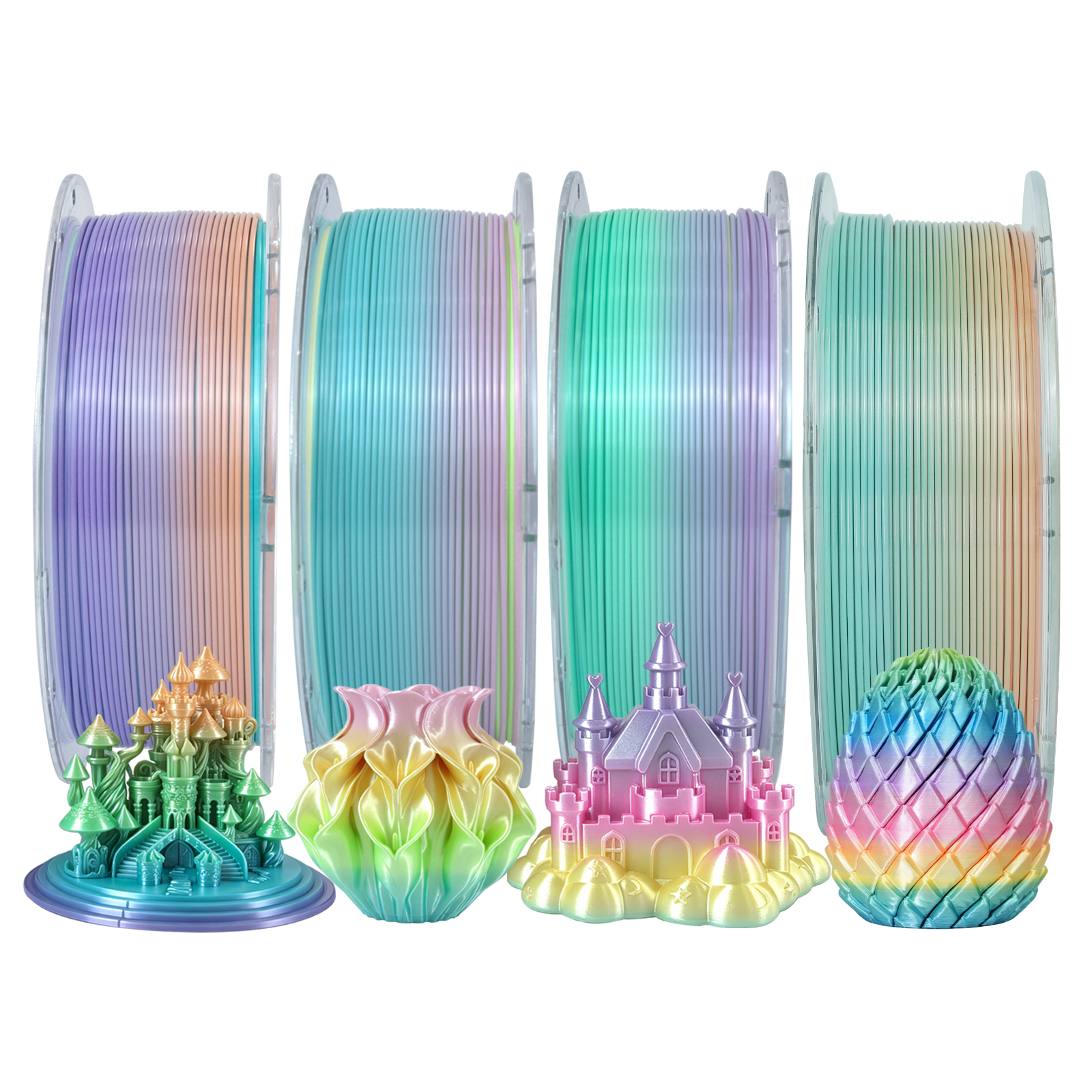 NORAY PLA Rainbow Gradient 1.75mm 1kg 3D Printer Filament Silk Glossy Finish No Warping High Toughness Custom Color FDM