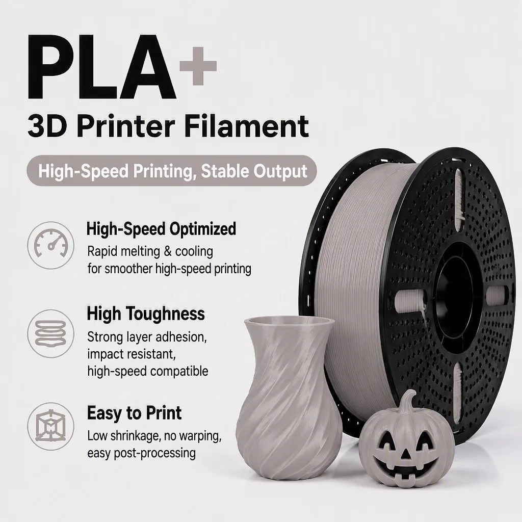 PLA+ 3D Printer Filament 1.75mm Tolerance ±0.02mm Vacuum Wound Open Hub Spool High Speed PLA Plus Filament 1KG FDM
