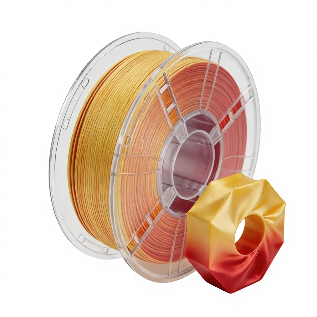 Silk PLA 3D Printer Filament Two Tone Color 1.75mm/2.85mm/3.5mm 1kg Spool Low Shrinkage 190-220°C